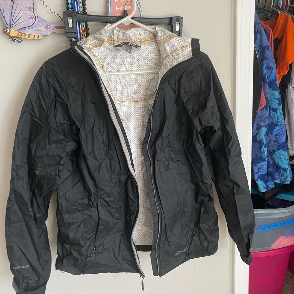 Eddie Bauer Black and Gray Windbreaker Jacket